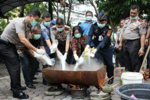 20 Kg Sabu Hasil Tangkapan 3 Bulan Terakhir Dimusnahkan di Polda Sumut
