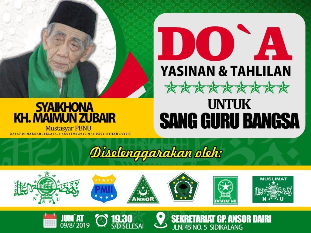 GP Ansor Dairi, Bersama Warga Nahdliyin Doakan KH Maimun Zubair
