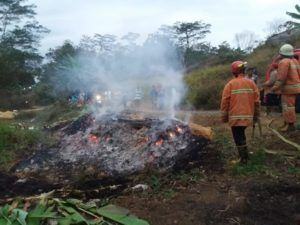 Lahan Bekas Pembuangan Limbah di Ciamis Terbakar
