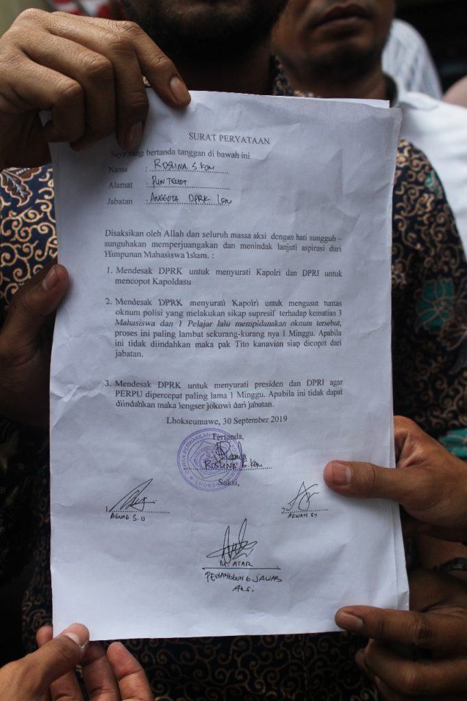 HMI sebut Oknum Polisi Vampir, DPRK Lhokseumawe Sepakati Petisi
