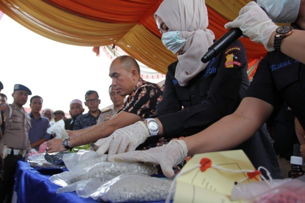 Pemaparan barang bukti narkoba