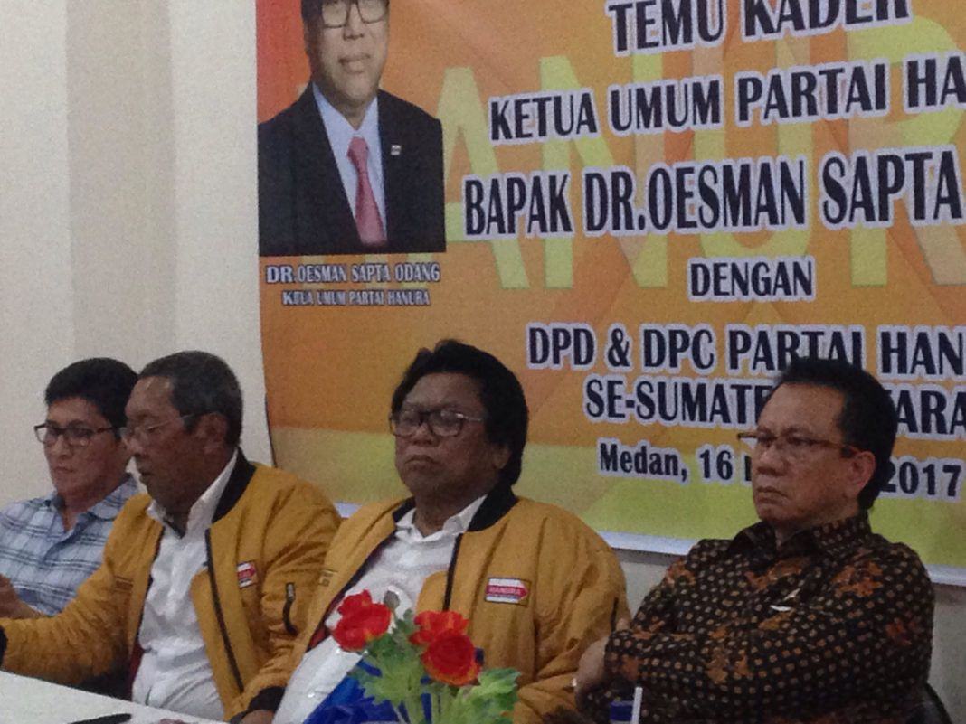 Kedatangan Osman Sapta Odang dalam Temu Kader Hanura Sumut