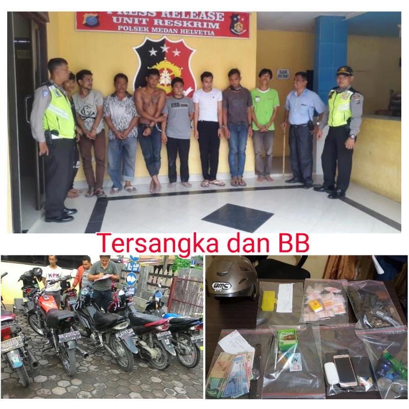 Polsek Medan Helvetia, Meringkus 8 Orang Diduga Pengedar Dan Pemakai Narkoba