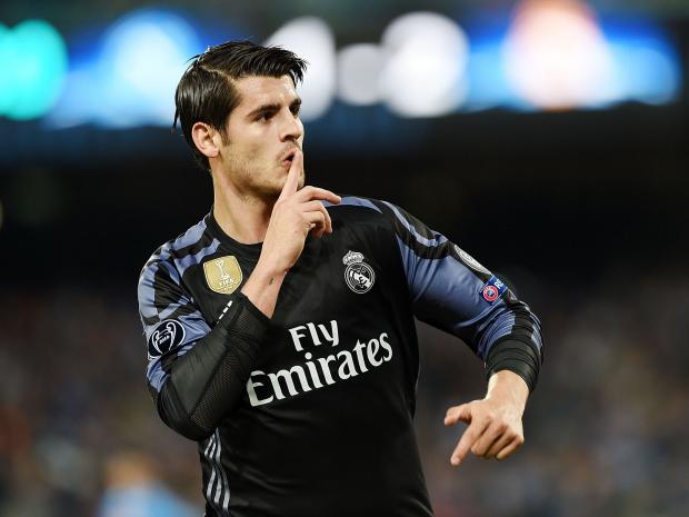 Foto: Striker Real Madrid, Alvaro Morata selangkah lagi berseragam Manchester United (MU).