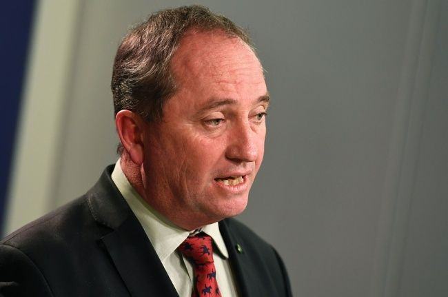 Wakil PM Australia Barnaby Joyce dalam konferensi pers di Sydney, 5 Juli 2016. (Foto: AFP/WILLIAM WEST)