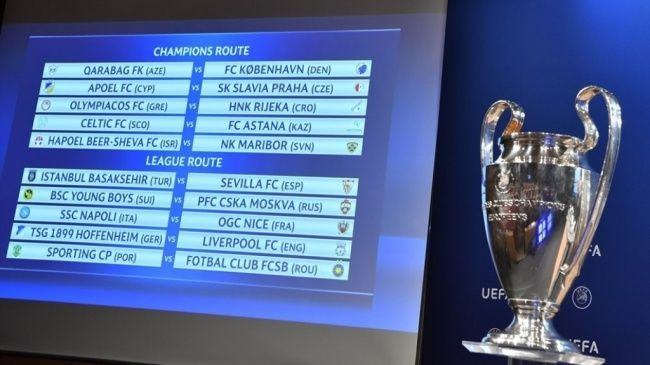 Hasil undian babak playoff Liga Champions 2017--2018 (Foto: Dok. UEFA)