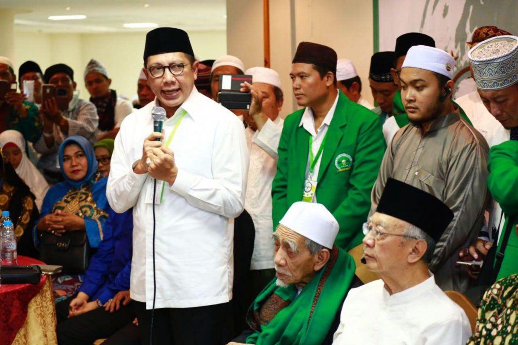 Foto: Menag Lukman beri sambutan pada Silaturahim NU Sedunia ke-16 di Makkah.