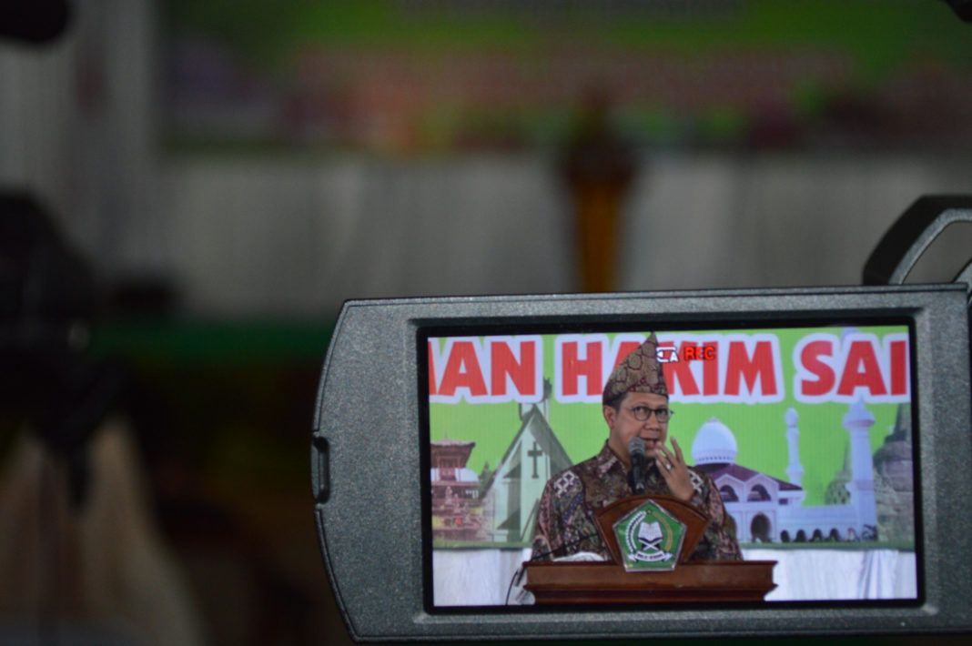 Foto: Menag beri Sambutan pada Pembinaan ASN Kemenag dan Silaturahim Kebangsaan Lintas Agama se-Provinsi Bengkulu.