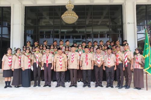 Foto: Kontingen Kwarcab Pramuka Kota Medan akan mengikuti kegiatan Raimuna Nasional 2017 di Bumi Perkemahan dan Graha Wisata (Buperta) Cibubur 13-21 Agustus mendatang.