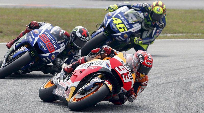 Marc Marquez harus mengalami kecelakaan di MotoGP Aragon. (Reuters/Olivia Harris)