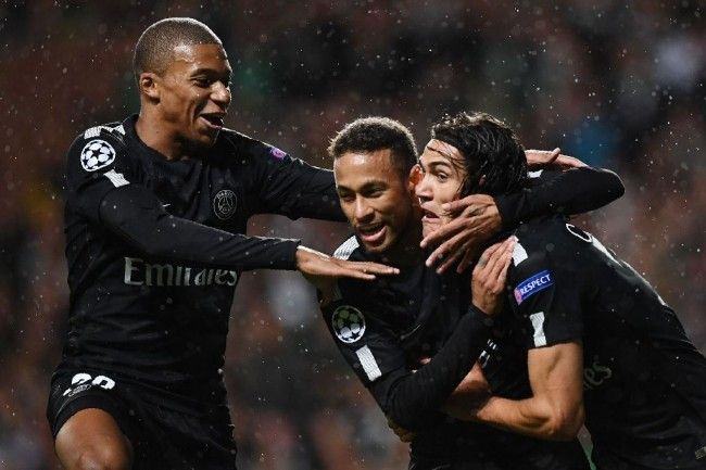 Mbappe, Neymar, dan Cavani. (Foto: AFP/Franck Fife)