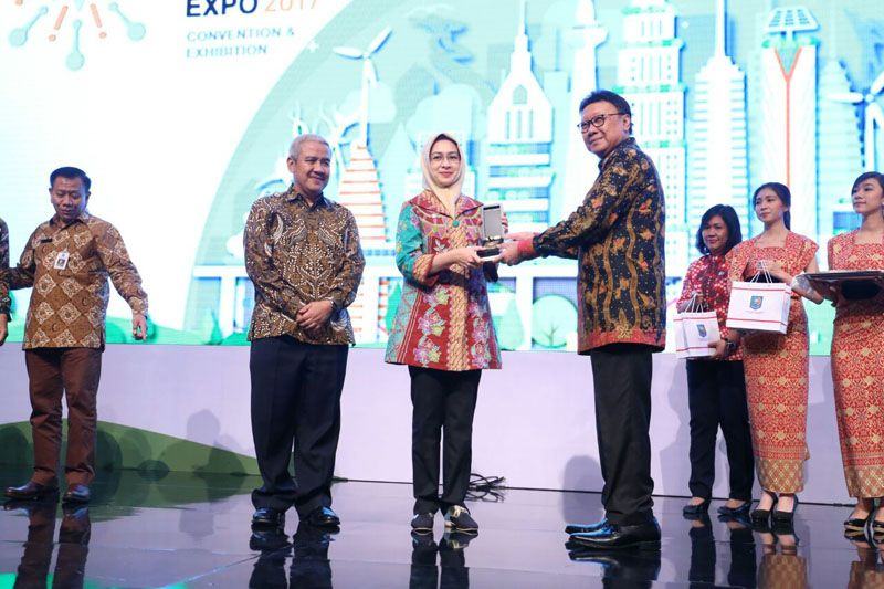 Foto: Mendagri di opening caremonial Indonesia Futre City dan REI Mega City 2017 di ICE BSD, Tangerang Selatan, Kamis (14/9).