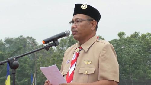 Foto: Wakil Walikota Medan, Ir H Akhyar Nasution MSi saat membuka Orientasi Andalan Teritorial Pengurus Organisasi Kepemudaan Melalui Gerakan Pramuka di Lapangan Cadika Medan, Jumat (6/10).