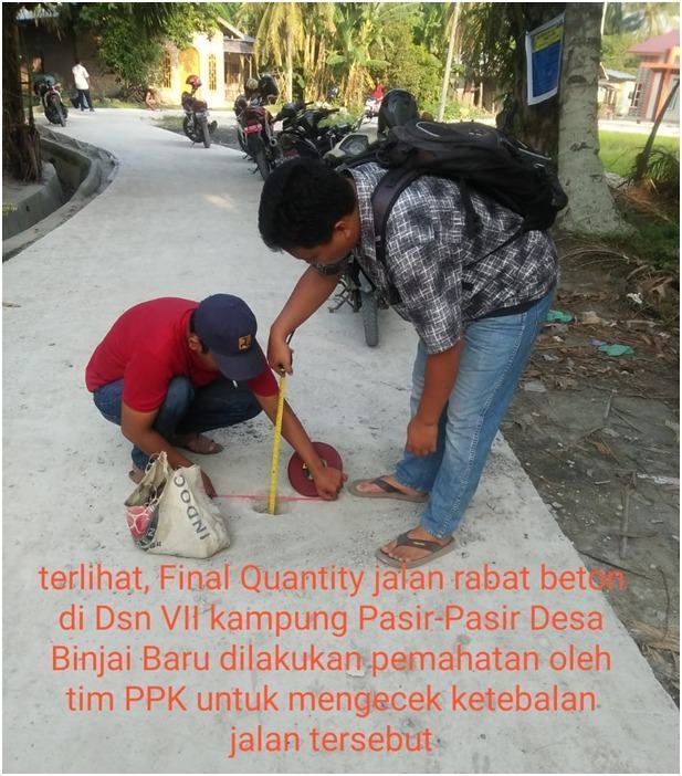 Dinas Perkim Batu Bara, Melakukan Final Quantity Rabat Beton