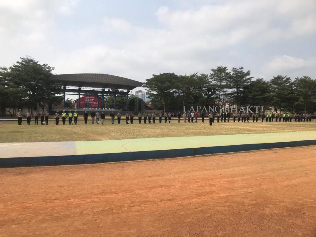HUT Bhayangkara di Banjar, Personel Polres Latihan PBB