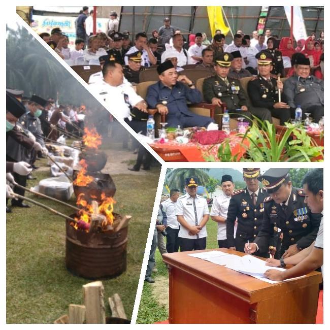 Polres Labuhanbatu Musnahkan Narkoba di HUT Bhayangkara 