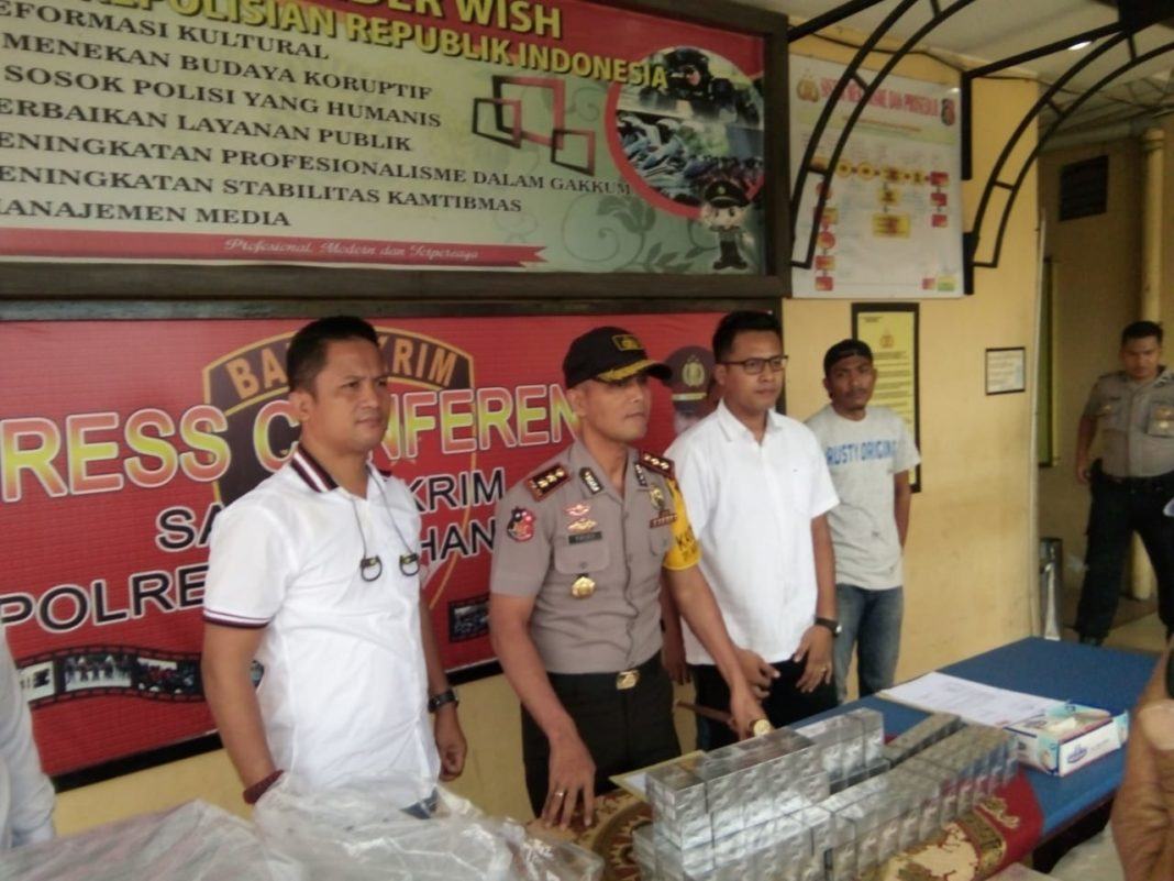 Polres Labuhanbatu Gagalkan Peredaran Rokok Luffman Tanpa Bea Cukai