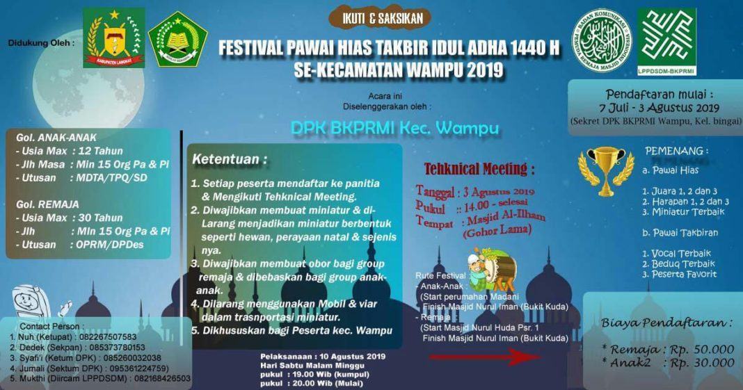 BKPRMI Wampu, Ajak Masyarakat Meriahkan Malam Idul Adha