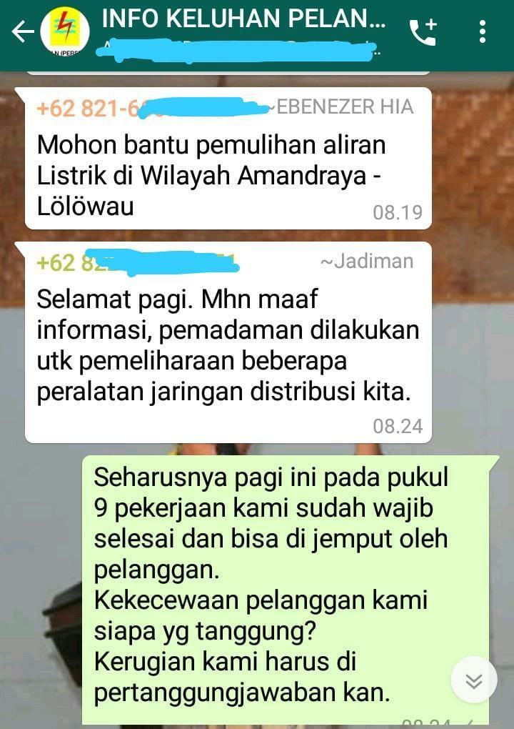Pemadaman Listrik Nias Selatan, Masyarakat Geram Kinerja PLN Rayon Telukdalam
