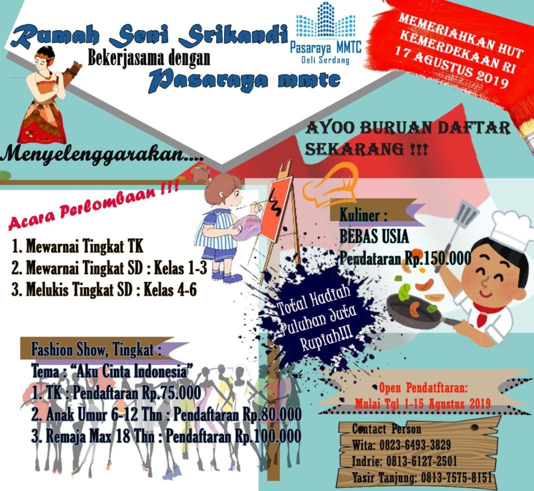 Meriahkan HUT RI, Ayo Buruan Daftar Rumah Seni Srikandi Adakan Perlombaan