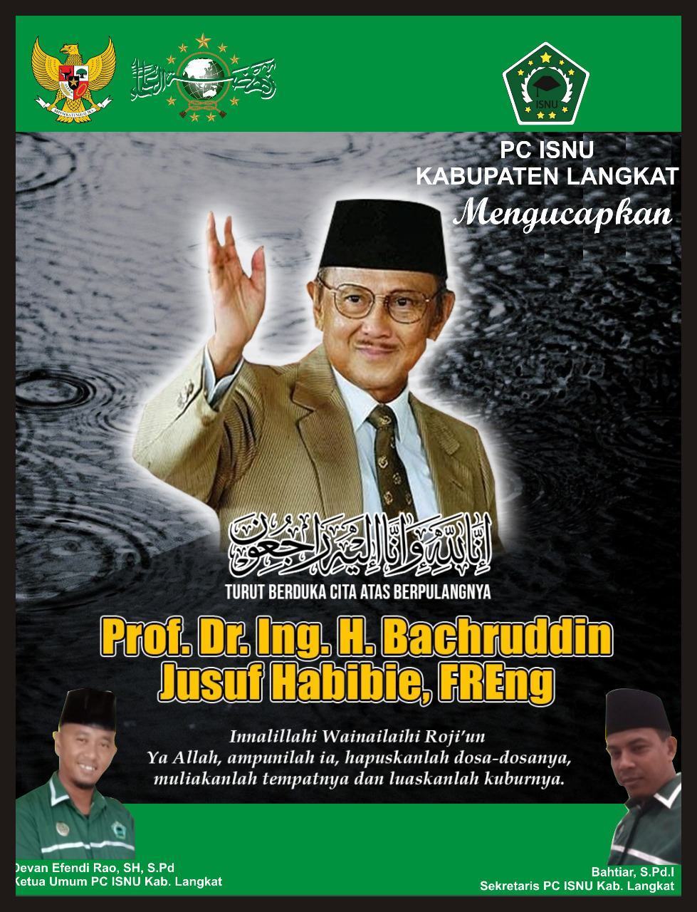 ISNU Langkat, Ucapan Belasungkawa untuk BJ Habibie