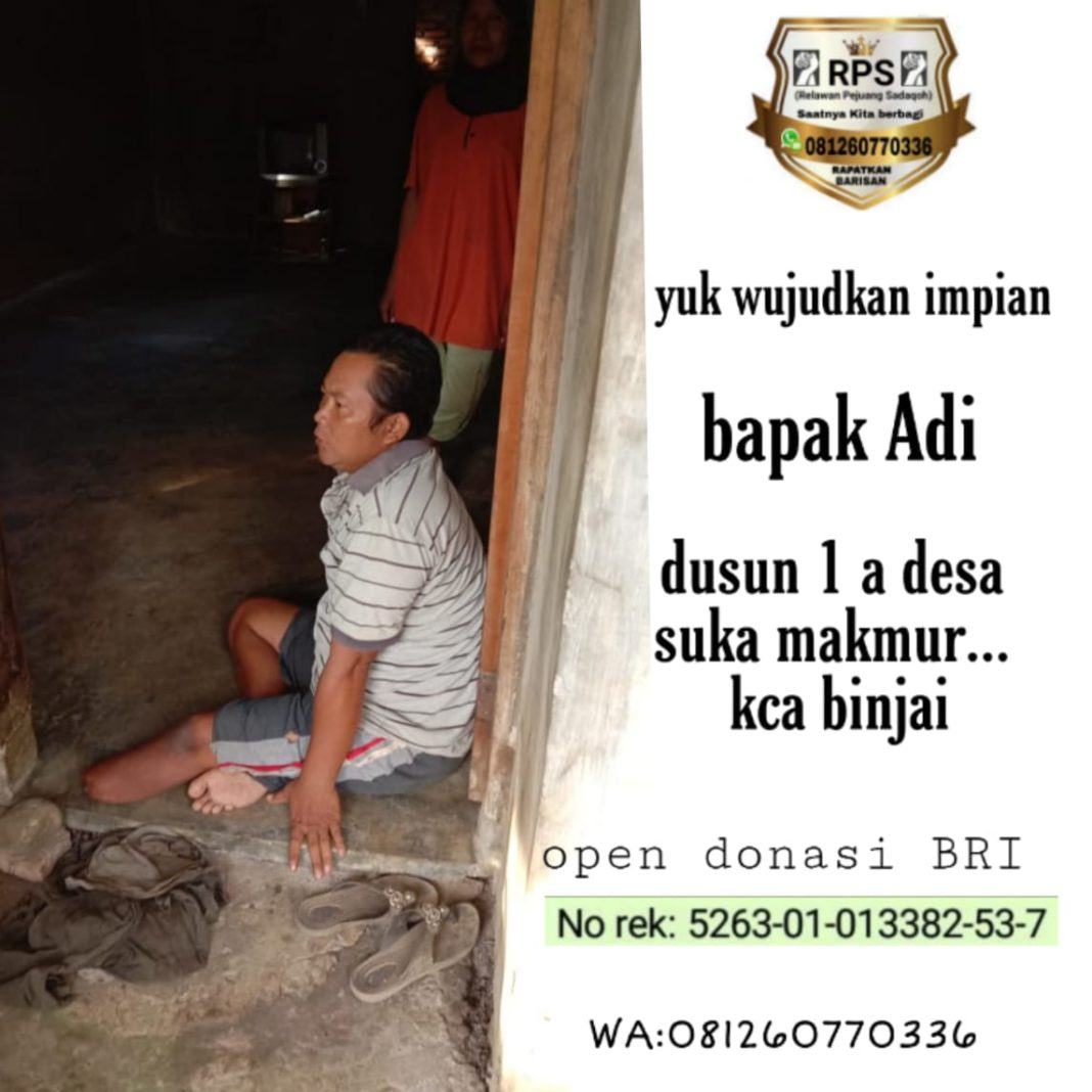 Keterbatasan Fisik, Tak Menghalangi Pak Adi Untuk Menafkahi Keluarganya