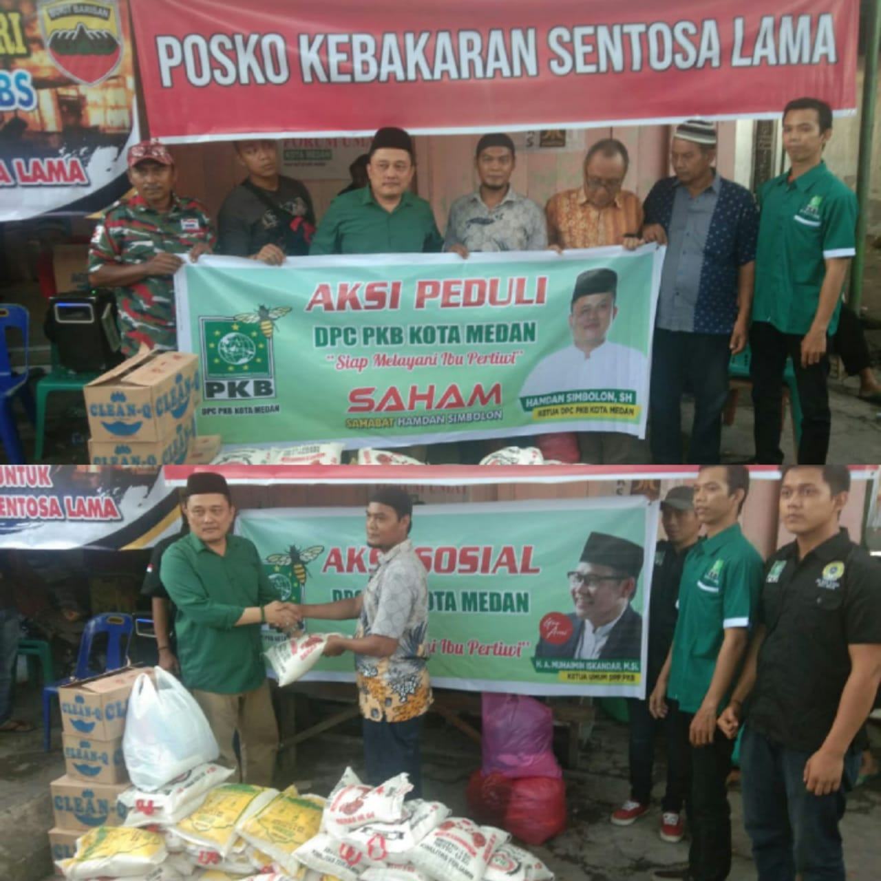 Ketua DPC PKB Medan, Serahkan Bantuan Korban Kebakaran Sentosa Lama