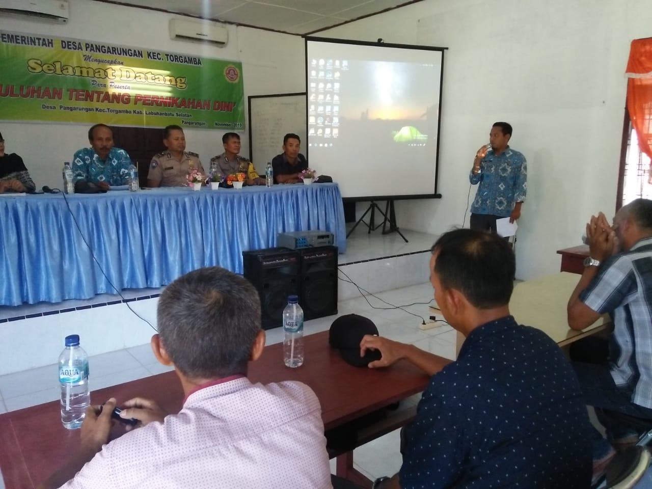 Kapolsek Torgamba, Hadiri Sosialisasi Penyalahgunaan Narkoba dan Pernikahan Dini