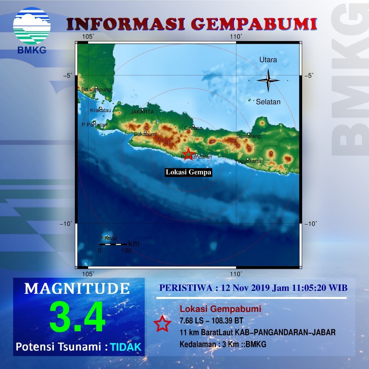 Gempa Bumi Magnitudo di Pangandaran