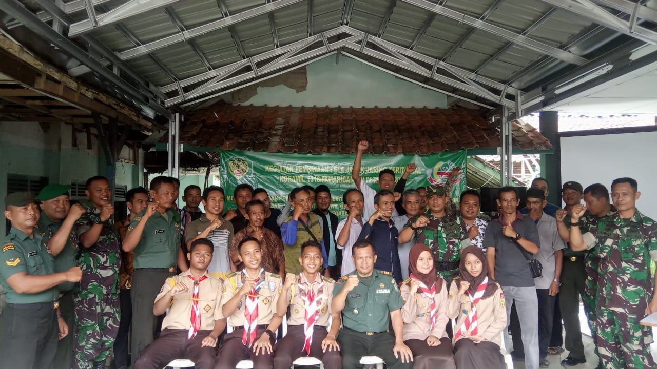 Warga Ciamis, Ikuti Pembinaan Peta Jarak Jaring Teritorial Koramil 1316/Pamarican