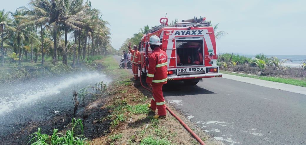 Kebakaran Kebun Pangandaran, Diduga Akibat Bakar Sampah Ditinggalkan