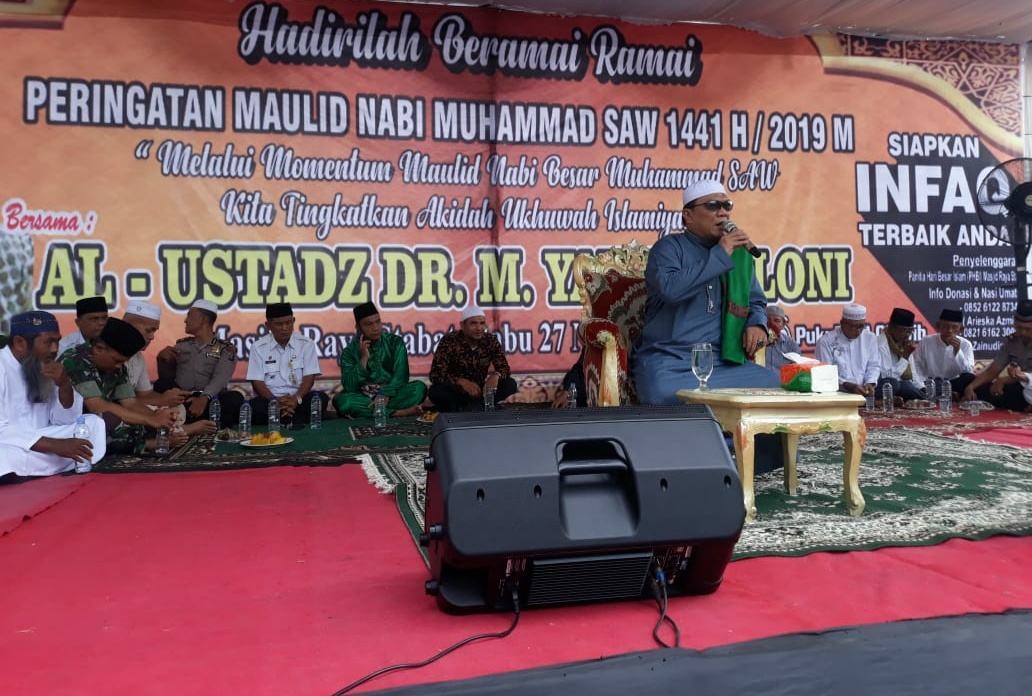 Masjid Raya Stabat, Tausiyah M Yahya Waloni Dipadati Jamaah