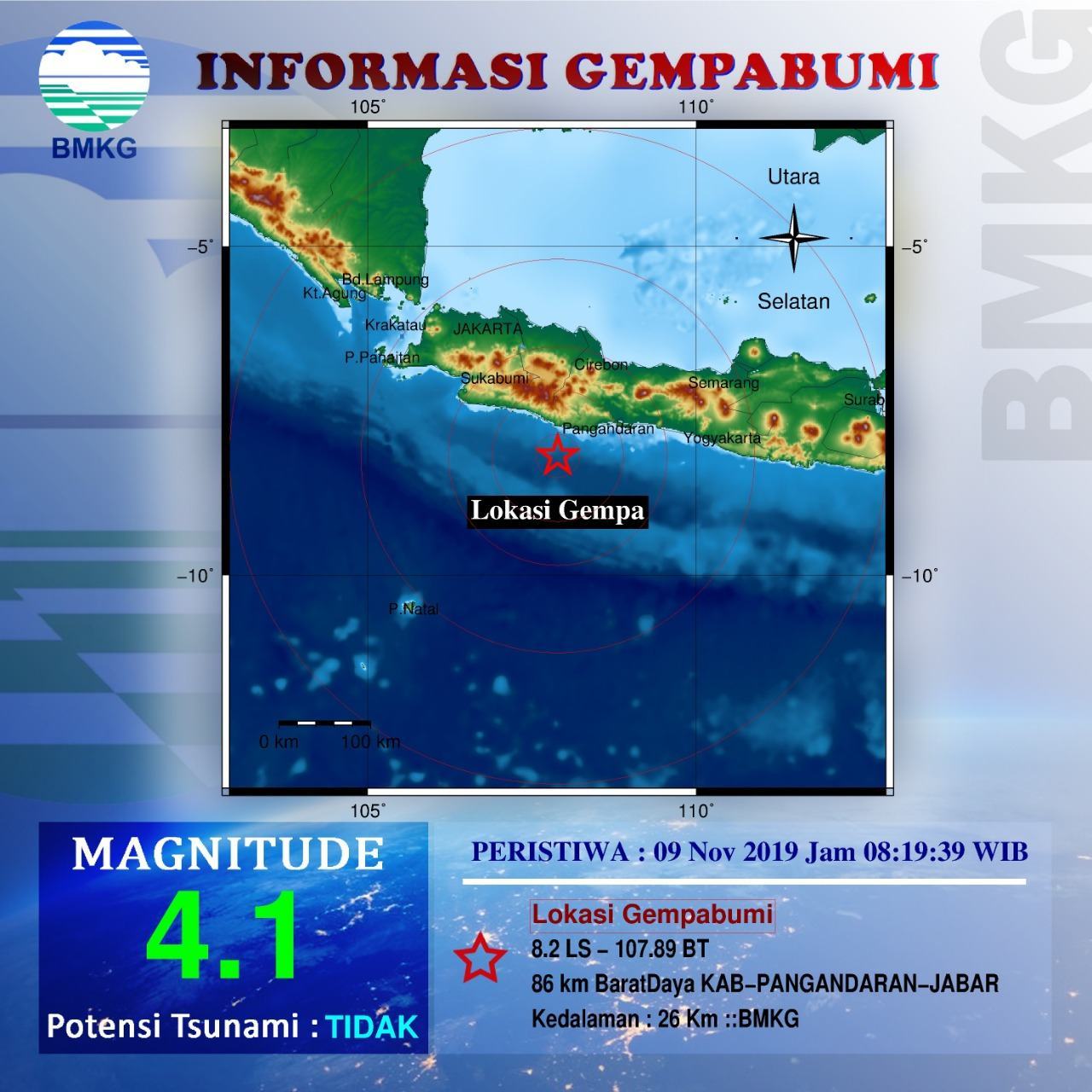 Gempa Dermagnitudo di Pangandaran