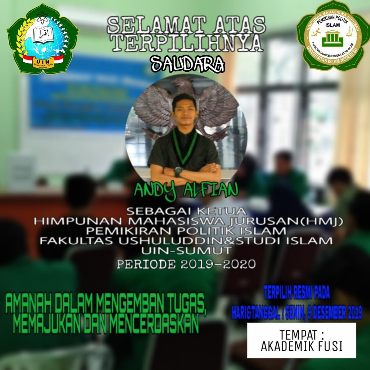 HMJ PPI FUSI UINSU, Andi Alfian Terpilih sebagai Ketua 
