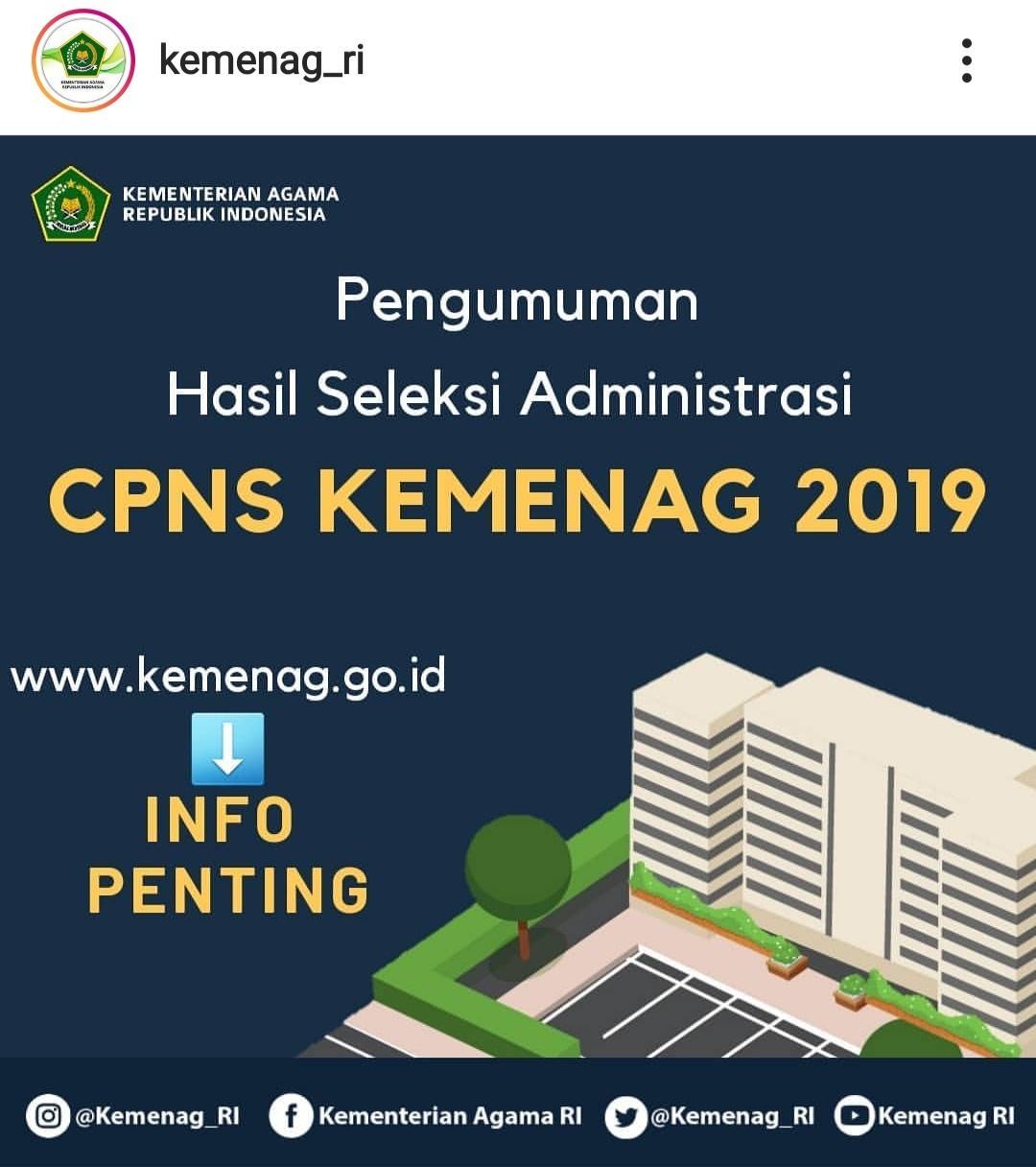 CPNS Kemenag 2019, Buka Link Ini Lihat Hasil Adminitrasi