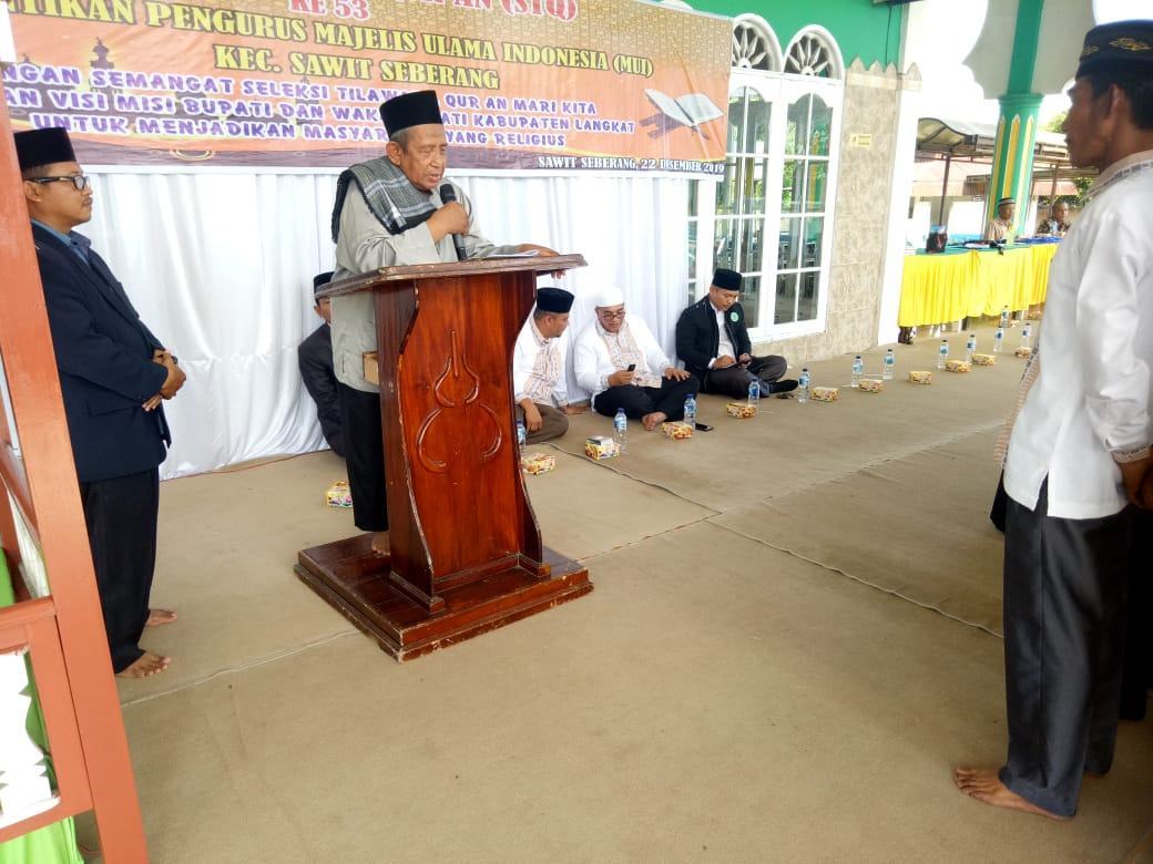 Pelantikan MUI Sawit Seberang, Sekaligus Pembukaan SIQ