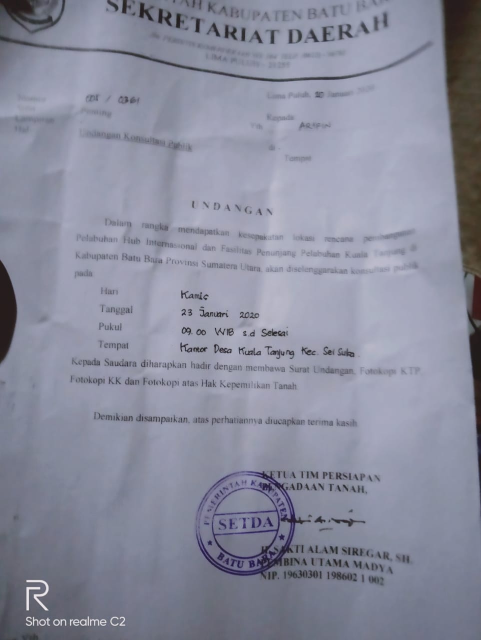 Sekda Batu Bara, Dibantah Asisten 1 Zahir Sendiri