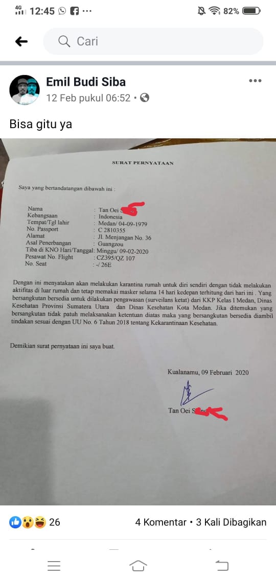 Diduga Terinfeksi Corona, Karantina Dirumah Sendiri