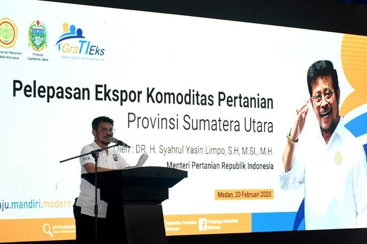 Mentan Lepas Komoditas Ekspor Sumut Senilai Rp79,6 Miliar