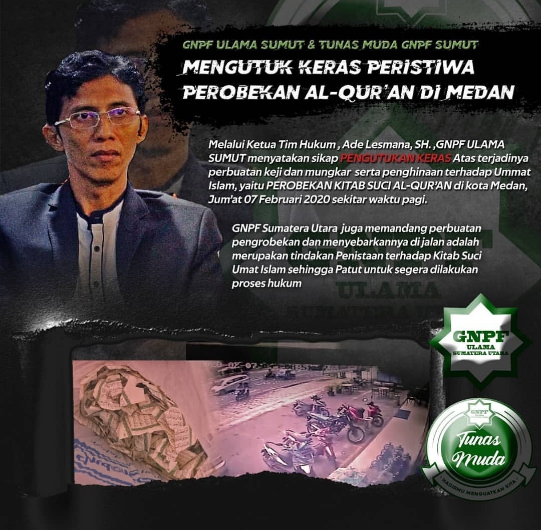 Pengrobekan Al Qur'an, Ini Sikap GNPF Sumut