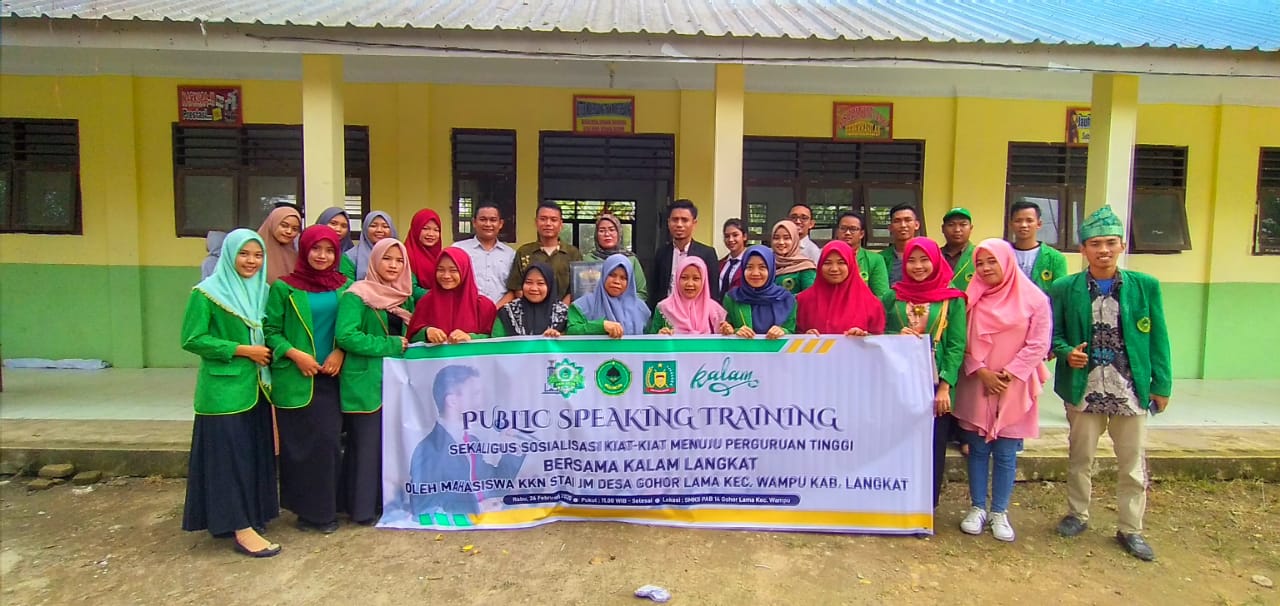 Mahasiswa KKN STAI JM, Adakan Publik Speaking Training di SMK S PAB 14 Gohor Lama