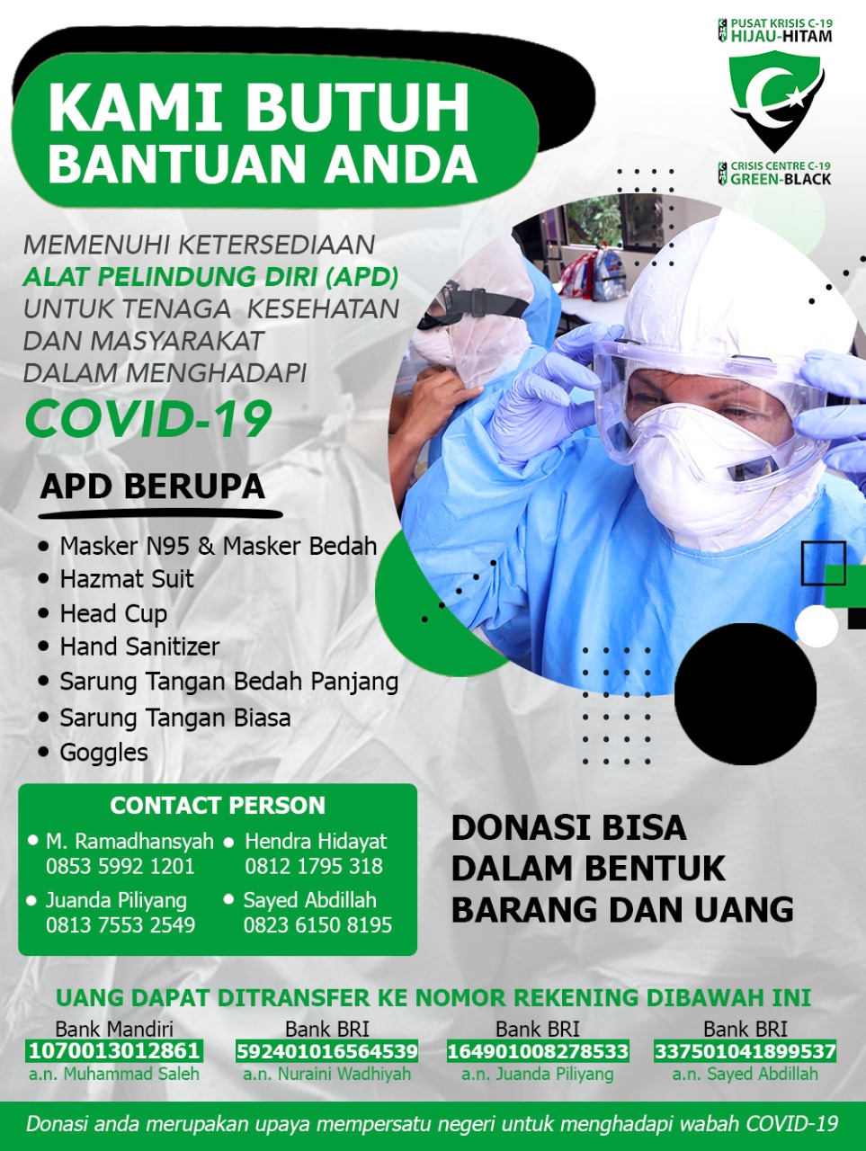 Covid-19 Hijau Hitam, Menggalang Dana untuk APD