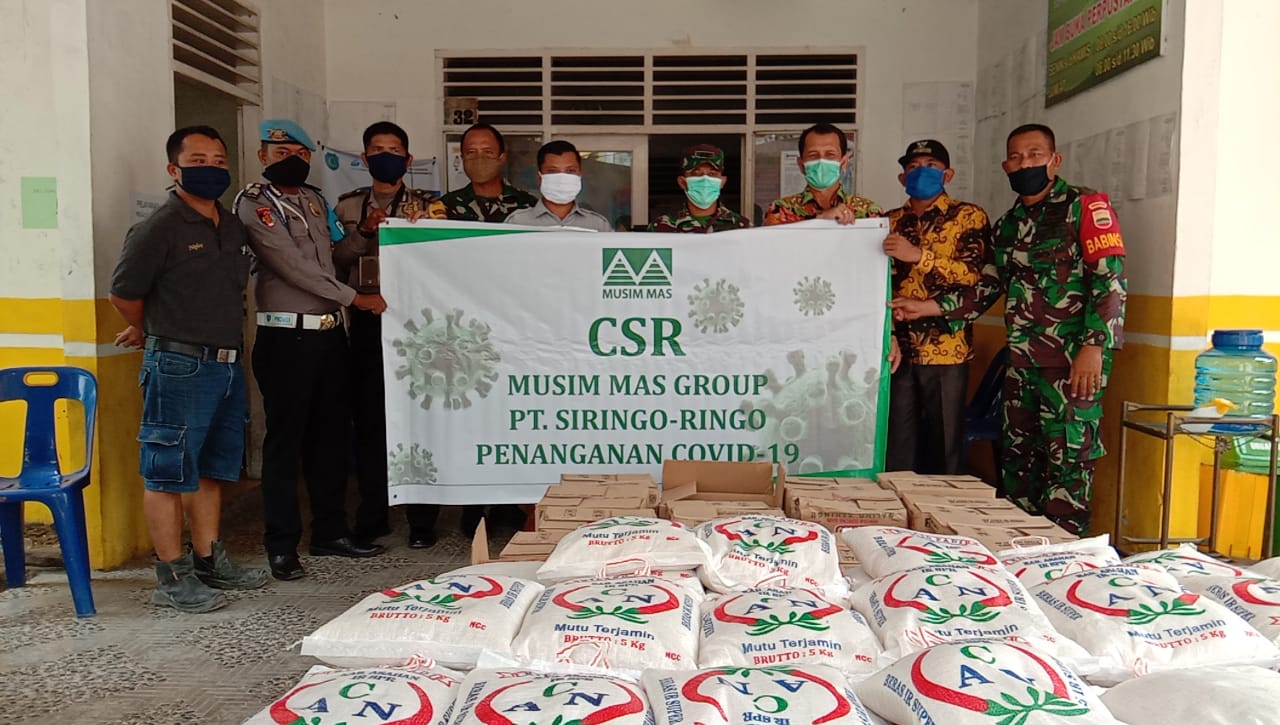 CSR Musim Mas Group PT Siringo-Ringo Peduli Covid-19, Serahkan Bantuan Sembako Melalui Dandim