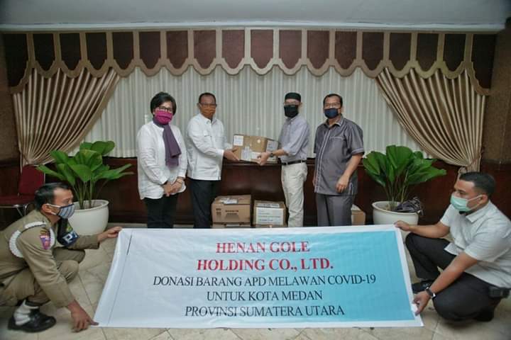 Pemko Medan Terima Bantuan Peralatan Kesehatan dari Henan Gole Holding Co LTD