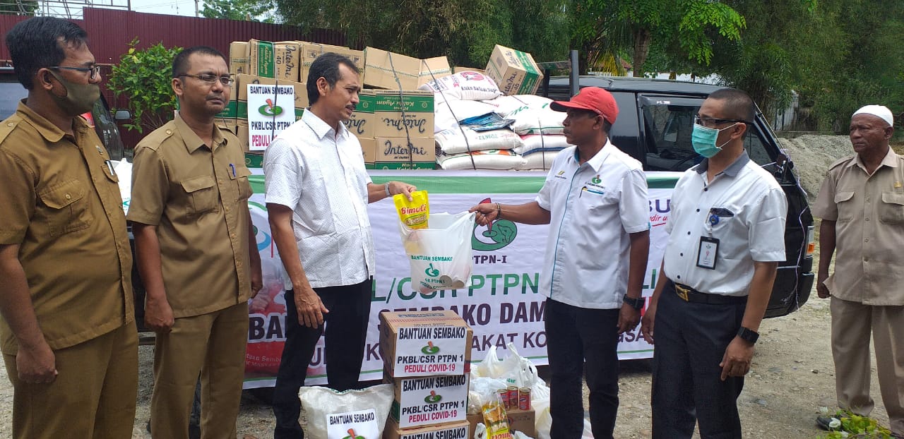 Melalui Dinsos Langsa, PTPN I Serahkan Bantuan Sembako untuk Masyarakat Terdampak Covid-19