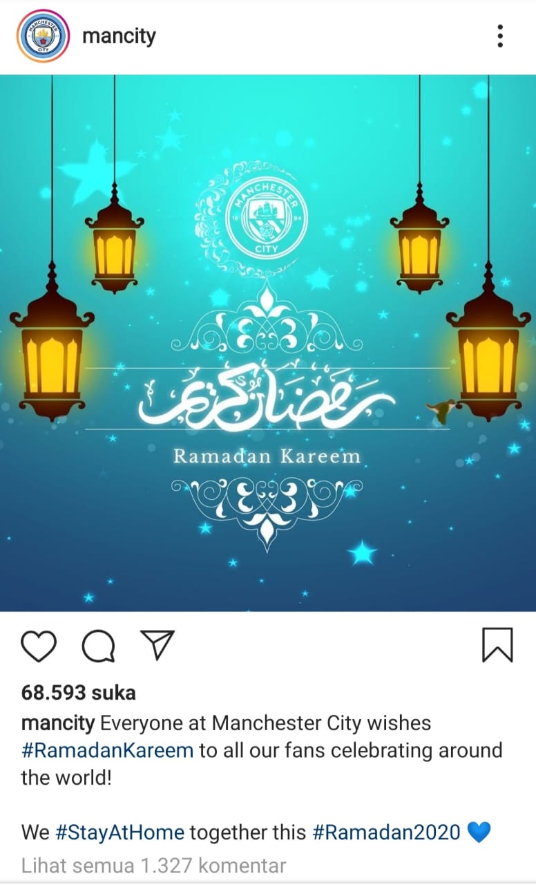 Empat Klub Sepak Bola Ternama Eropa, Ucapkan Selamat Ramadhan, Tinggal di Rumah