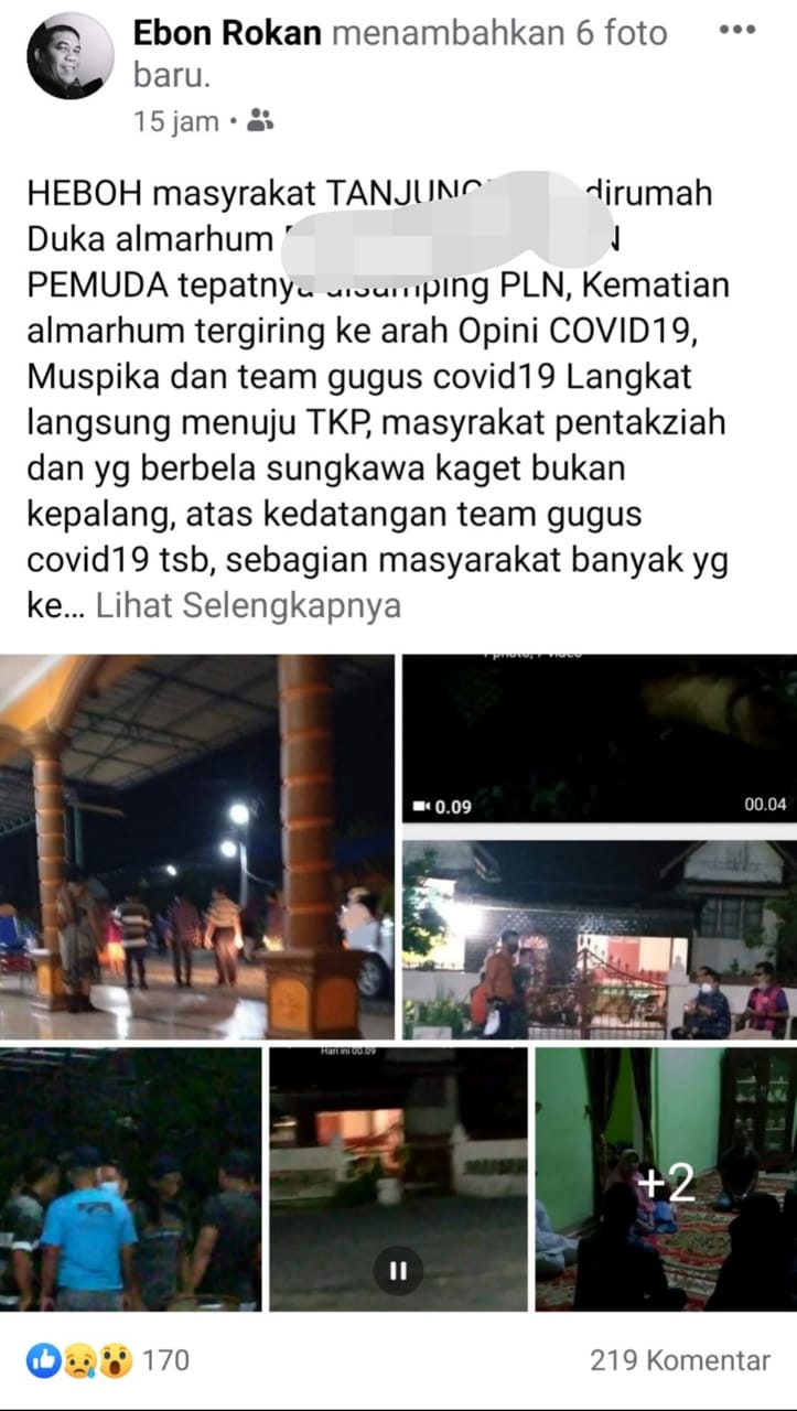 Warga Langkat Meninggal Dunia Status PDP, Sahabat Almarhum Katakan Sakit Jantung