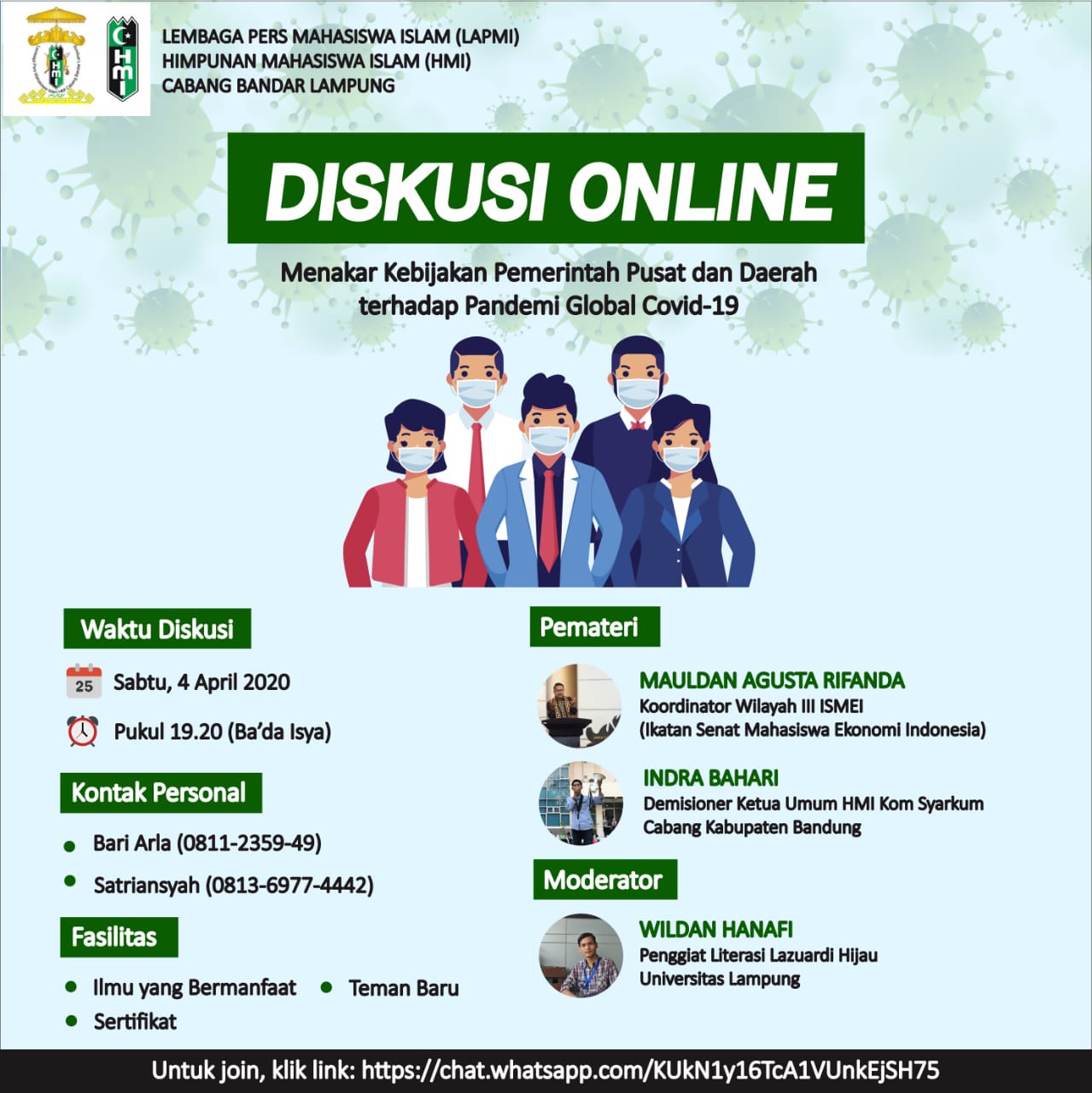 Diskusi Online Mahasiswa Indonesia, Menakar Kebijakan Pemerintah Soal Covid-19