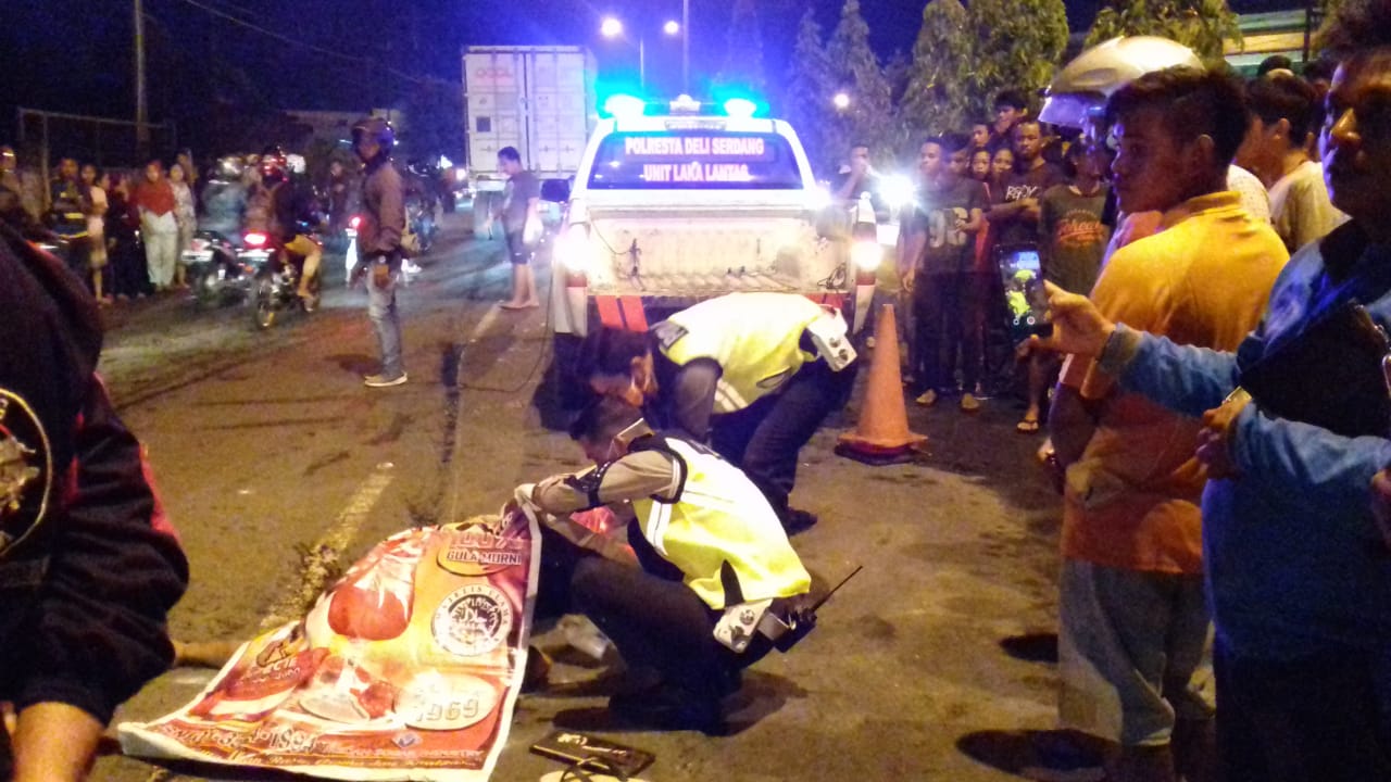 Warga Tanjung Morawa Jadi Korban Tabrak Lari, Polisi Olah TKP