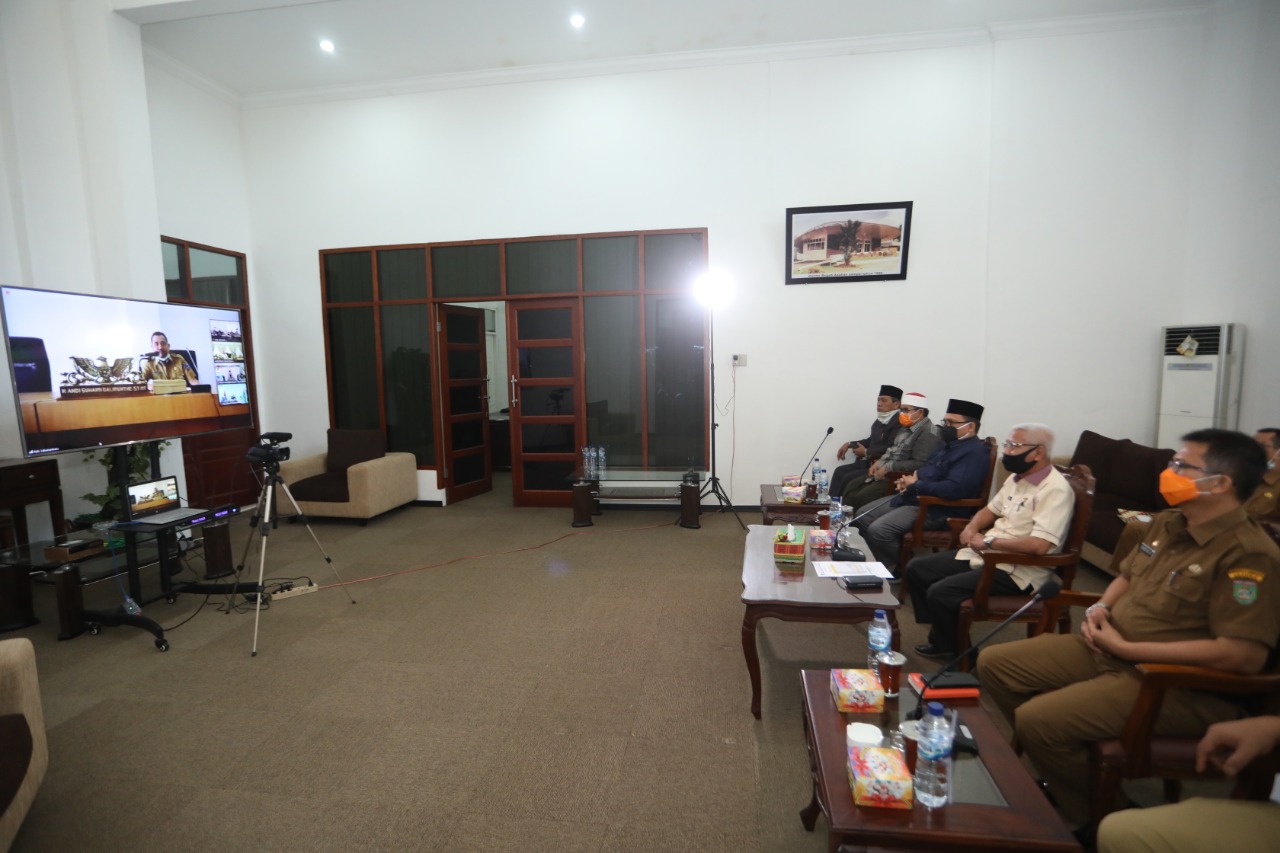 Terkait Covid-19, Gubsu Vidio Conferance dengan Bupati Asahan